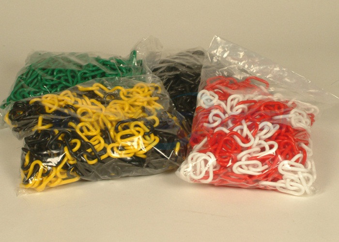 8 MM Diameter Traffic Cone Plastic Chain Link With Black Yellow Color