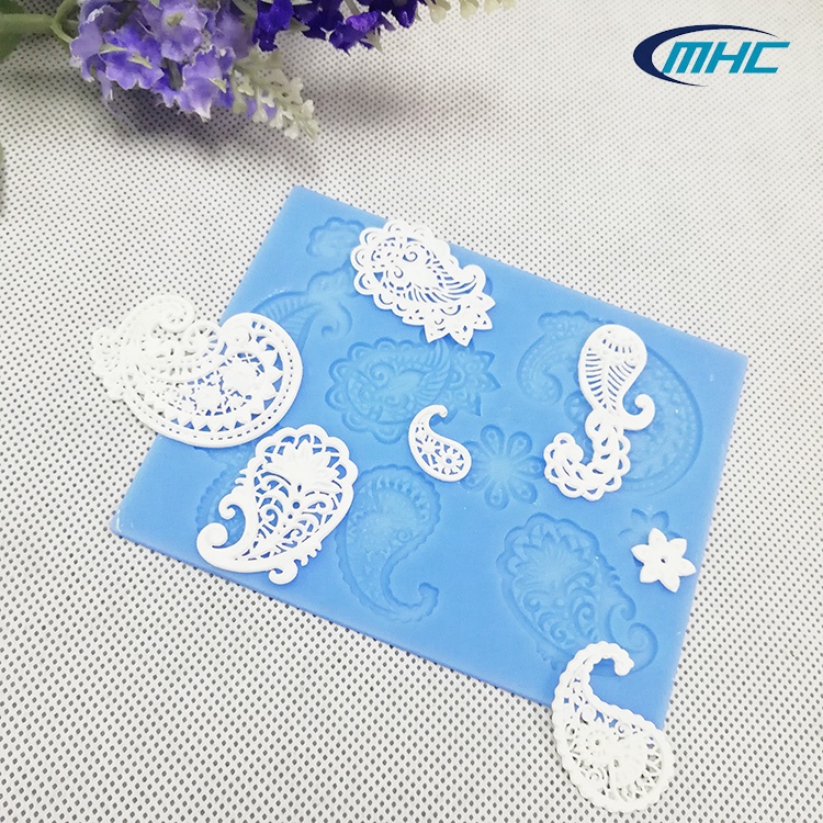 Reusable Silicone Baking Utensils Edible Square Lace Mats For Cake Decorating