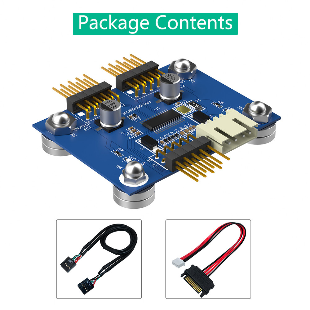 Versatile 4-Port USB 2.0 Hub with Power LED and Magnetic Base