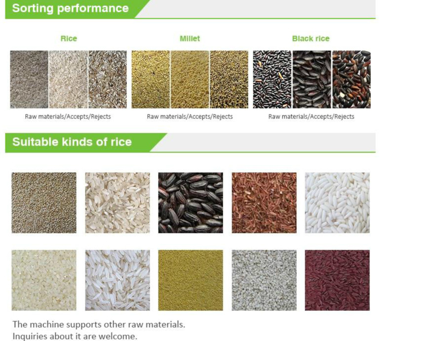 CCD Camera Rice Color Sorter Machine Optical Rice Color Sorting Machine