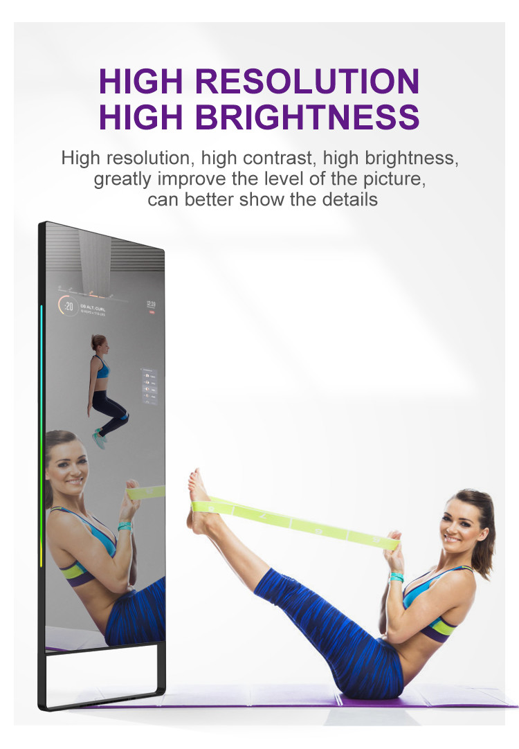 Original Full HD 75 Inch Magic Mirror Lcd Display Kiosk Interactive With Virtual Trainer