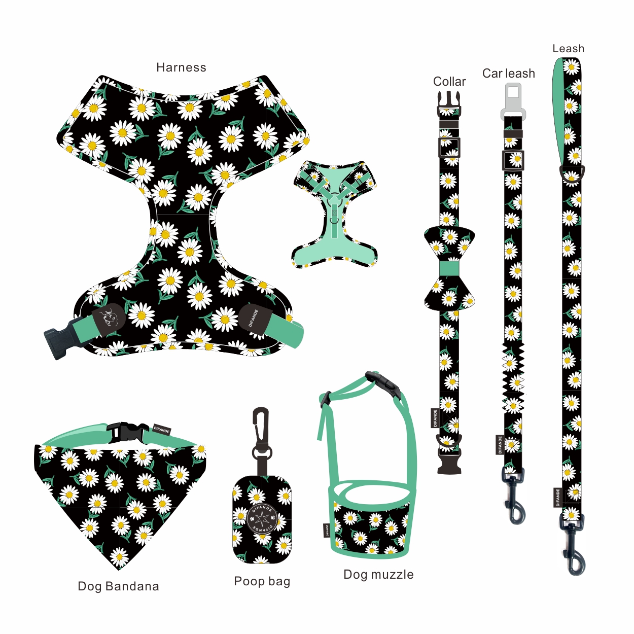 Velvet Walking Cat Harness Vest