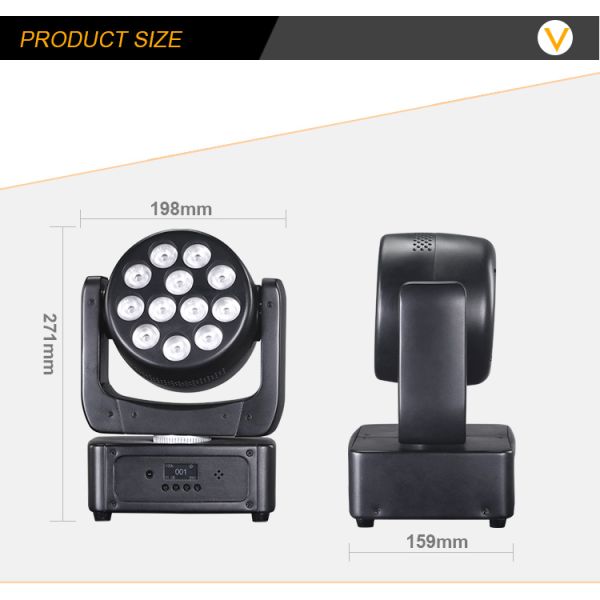 Mini 12x8W Led Rgbw Light Dmx Dj Disco Party Club Lighting Effect Equipment Lamp Stage Moving Head Light