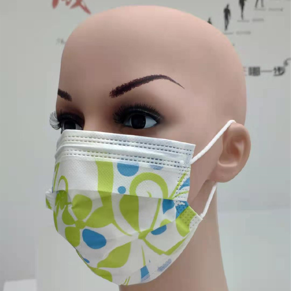 S&J 3-Ply Fashion Disposable Printed Face Mask Respirator Nonwoven Multiple Vibrant Colors Kids Friendly ASTM F2100 LEVEL3