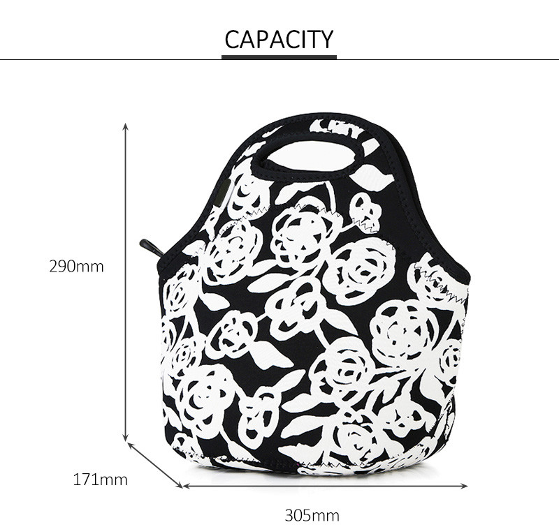Custom Logo Picinc Insulated Reusable Neoprene Lunch Bag
