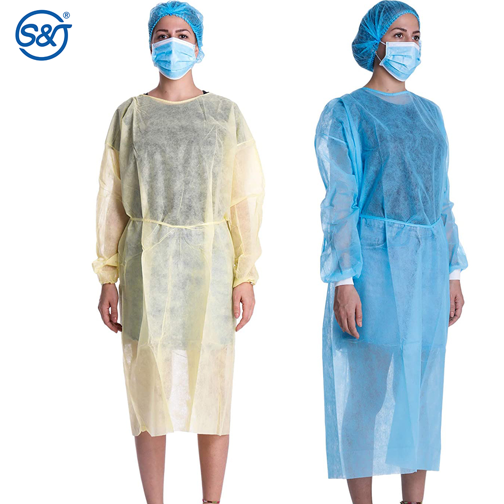 Reversible Blue Disposable Surgical Gowns Lace-Up Non Woven Protective Gown