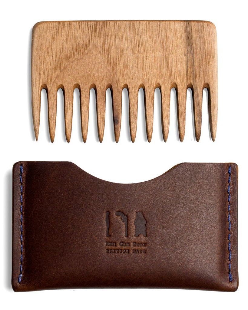 Genuine Leather Luxury Packaging Boxes Rectangle Portable Comb Case And Holder