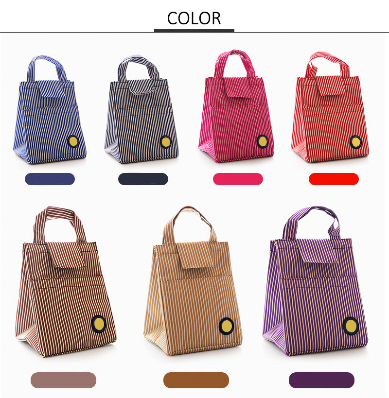 Lightweight Foldable Canvas Food Insulated Lunch Cooler Bags