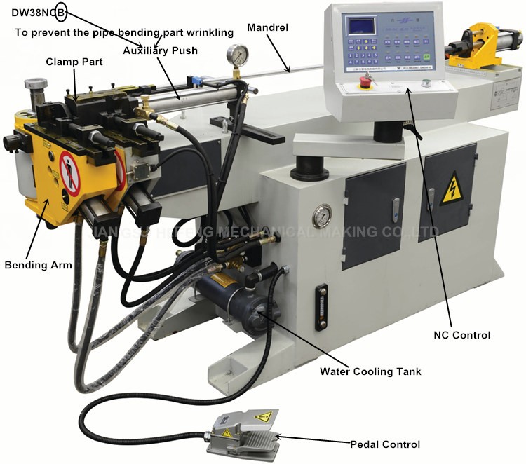 Hydraulic Stainless Steel Pipe Bending Machine Custom Pipe Bending DW38NCB