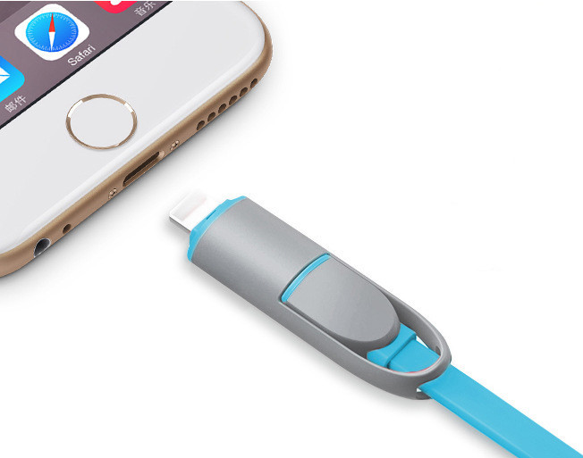 Promotional USB stretch cable PVC logo customized Iphone cable