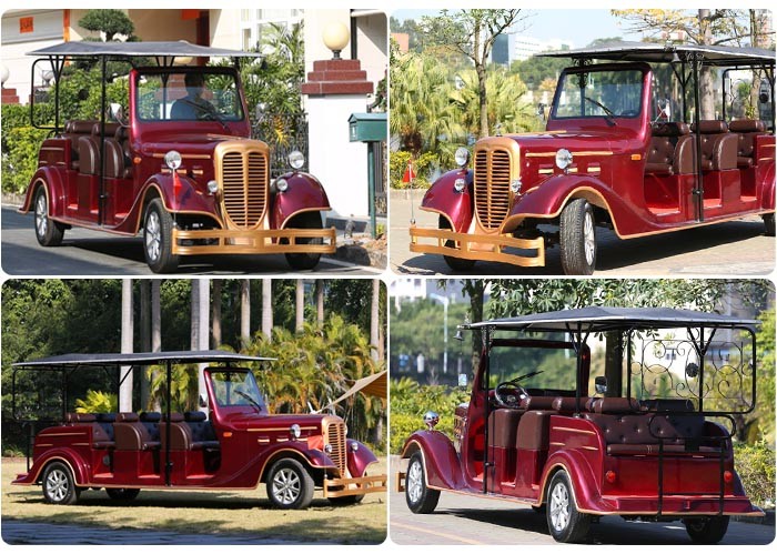 Street Legal 11 Seater Electric Vintage Cars For Real Estate And Hotel 72V/5KW