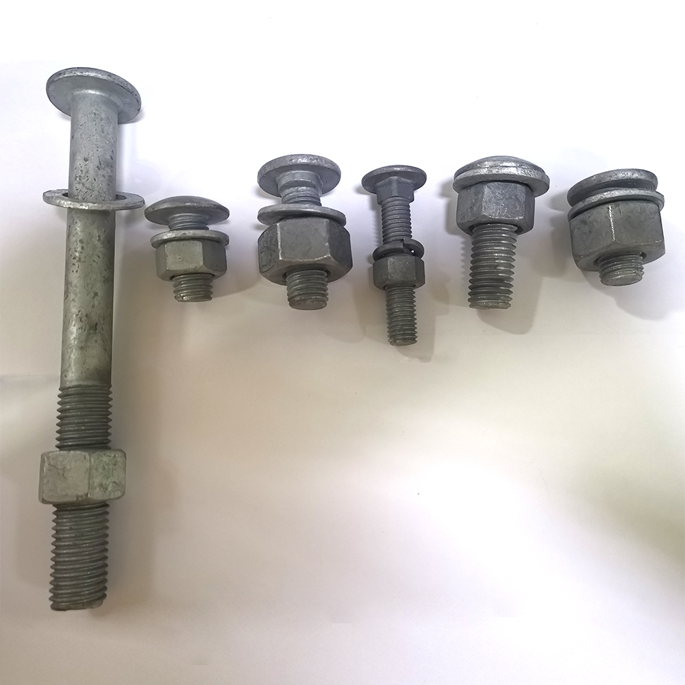 Hot Dip Galvanized Round Head Bolts Guardrail Safty Bolts And Nuts And Washers