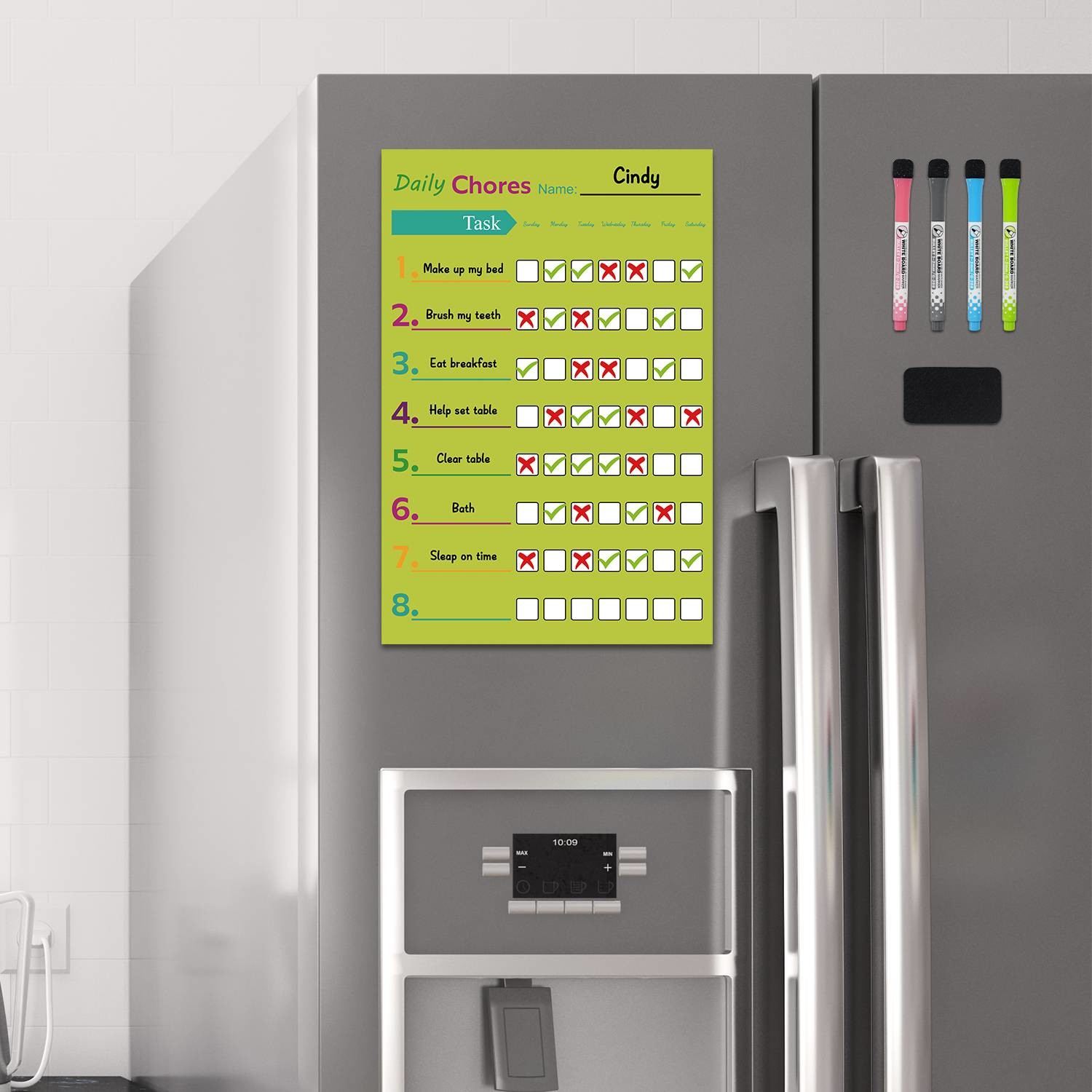 Customizable Erasable Daily Weekly Monthly Chore Chart Preschool Reward Chart 60x40cm