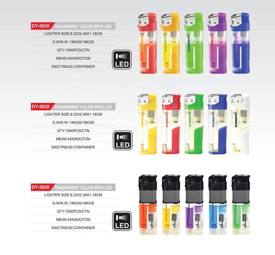 White LED Lamp Soft Flame Electronic Lighter Refillable Cigar Lighter