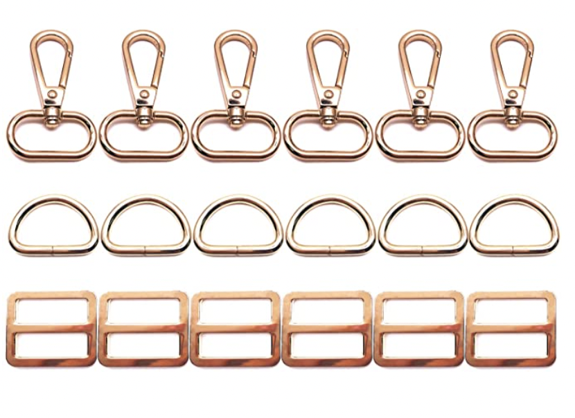 Replacement D Ring Purse Hardware Swivel Snap Hooks Rotatable Push Gate Clip Lobster Claw Clasp