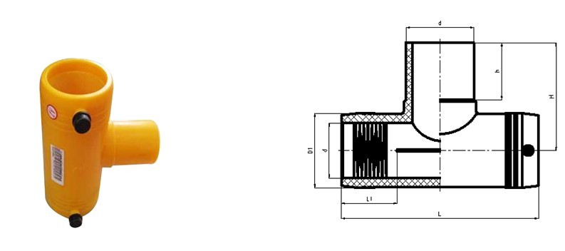 DN32-DN200 PE100 Orange Socket Equal Tee PE Electrofusion Fittings