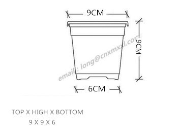 Durable Injection Molded 0.5L HDPE Plastic Flower Pot Black 9cm Top Diameter