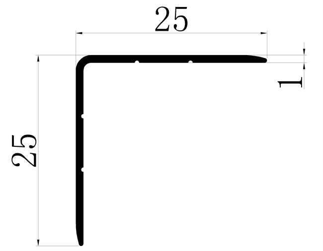 25*25 6063 Aluminum Tile Trim Shiny Black L Shape Wall Corner Protective
