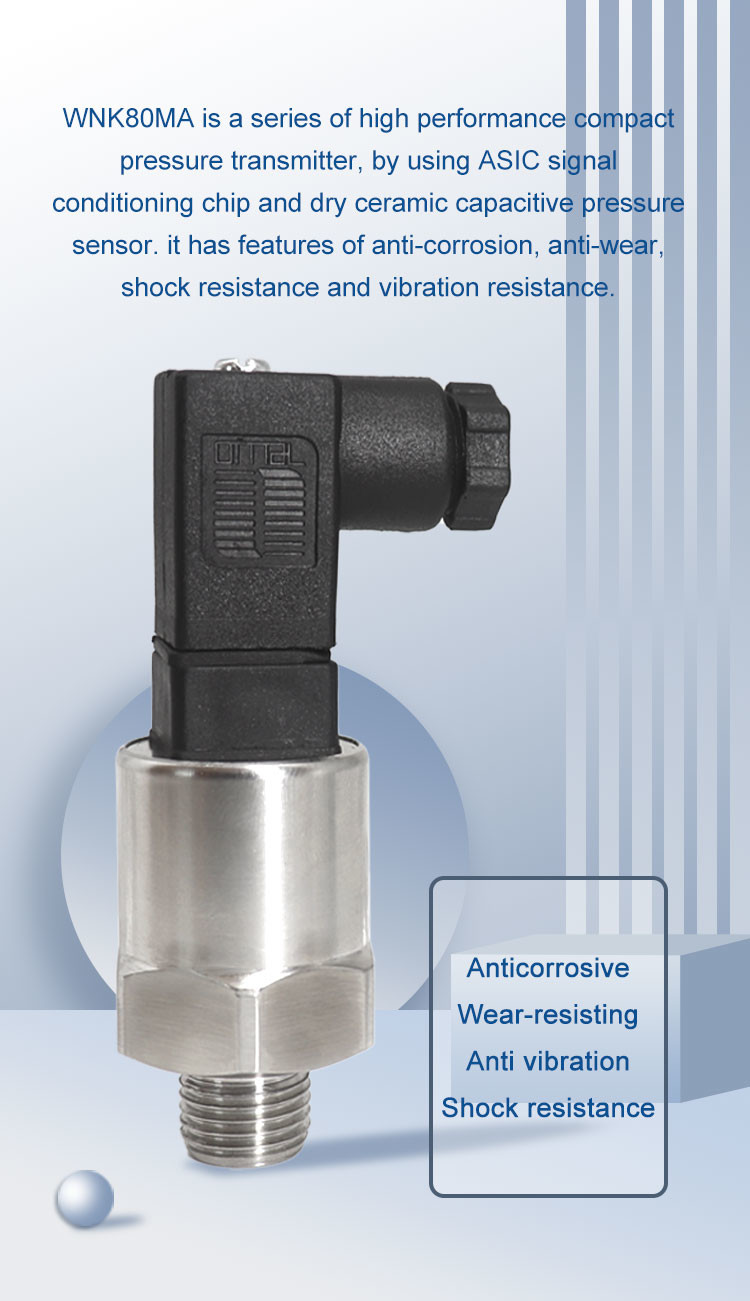 Hydraulic Oil IOT Pressure Sensor DIN43650 Connection IP65 4 - 20MA