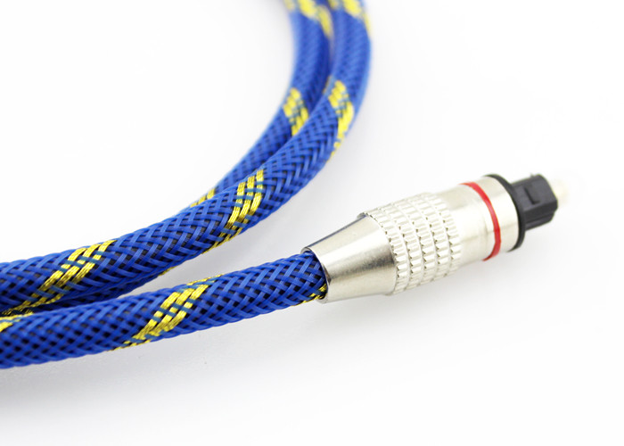 Optical Digital Audio Cable Male to Male Gold Plated Knited Blue Rope 5.1 for Home Theater Soundbar