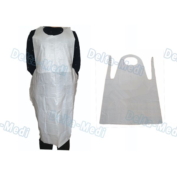 Operating Rooms White Disposable Aprons , Dust Proof Plastic Throw Away Aprons
