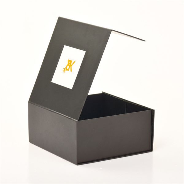 Buy cheap Custom Black Paper Rigid Cardboard Box With Clear PVC Window product