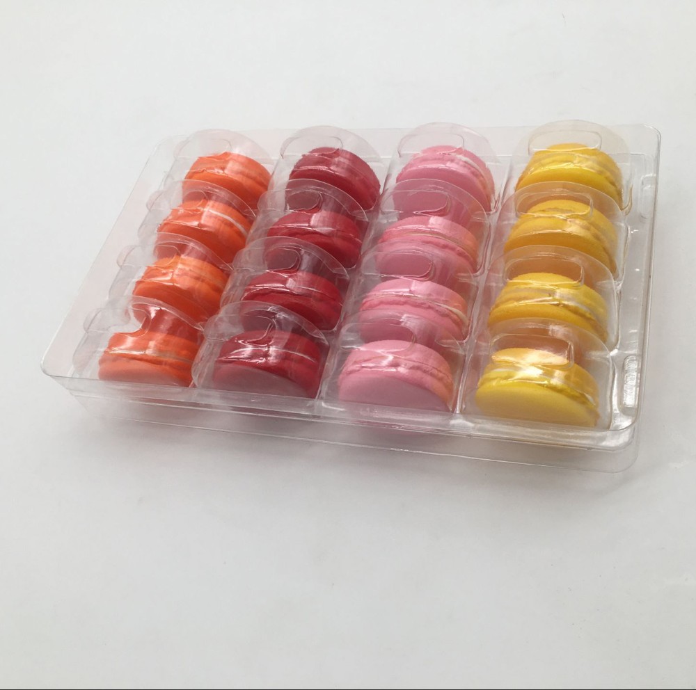 PVC 16 Pcs Macaron Blister Tray Transparent Macaron Display Tray