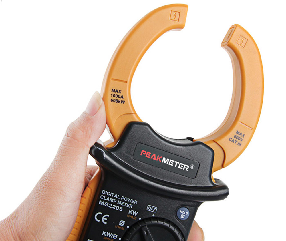 High Accuracy Digital Power Clamp Meter With 0.1 - 1000A Current Measurement Range