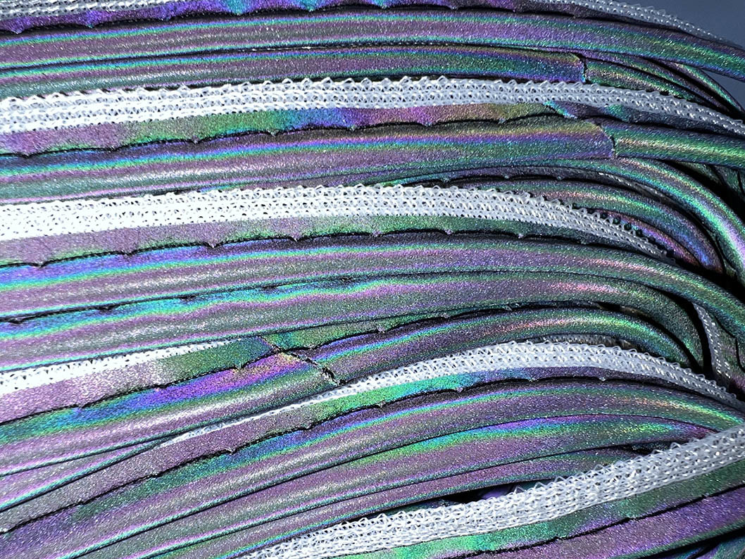Colorful Reflective Piping Fabric Strip Easy To Apply Sew On To Clothes Bage