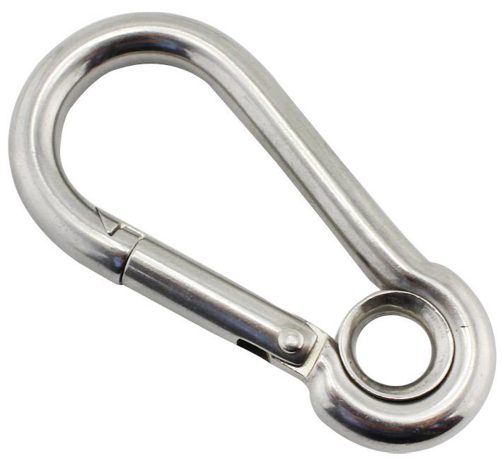 Strength Spring Buckle 316 Stainless Carabiner With Ring Rust Resistance