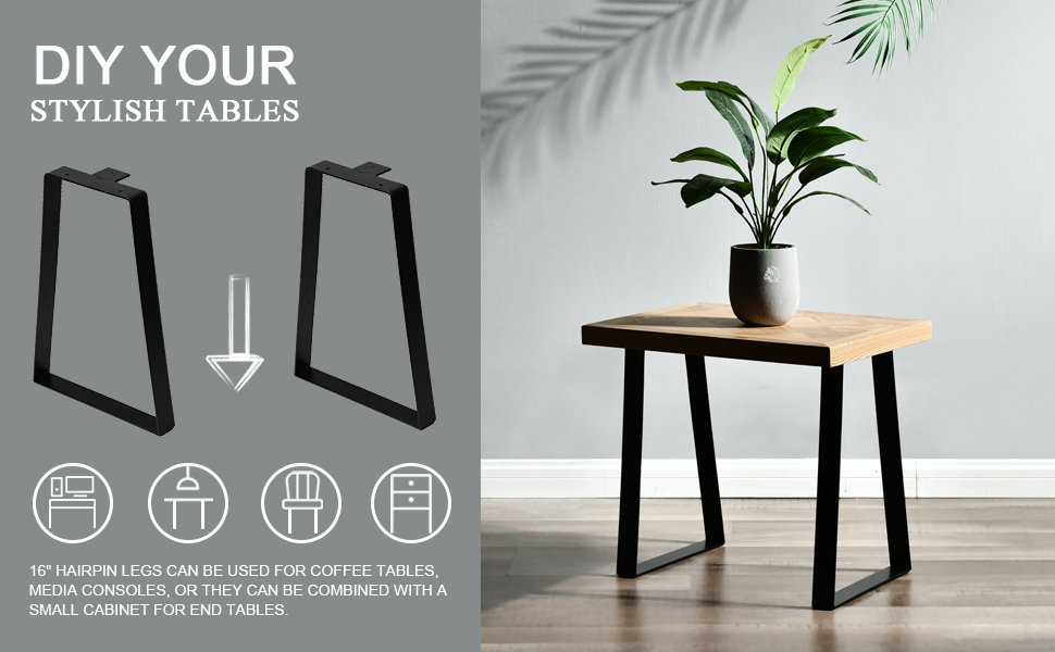 Black Powder Coating Finish Industrial Dining DIY Coffee Table Legs for DIY Furniture