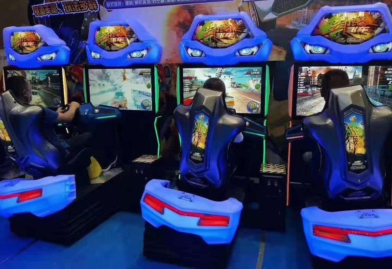 Coin Operated Connecting Dynamic Arcade Car Racing Machine With Wonderful Music