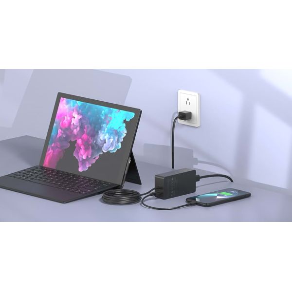 High Quality 65W Surface Pro Charger for Microsoft Surface Pro 9 8 7+,7 6 5 4 3 X Windows Surface Laptop5,4,3,2,1 44W 36W Laptop