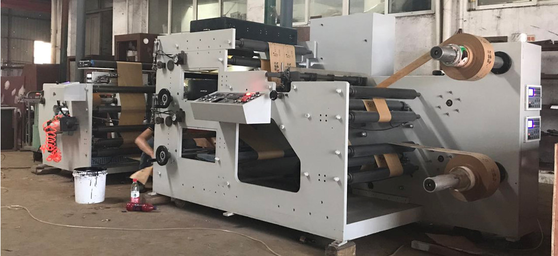 2 colors 320 540 650 label sticker adhesive paper cup paper bag flexo printing machine with die cutting slitting
