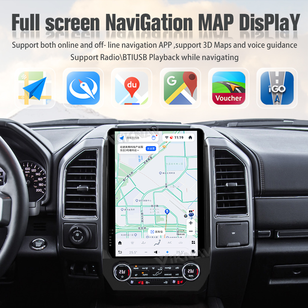 14.4 inch 2K HD Touch Screen Stereo For Ford Expedition 2015-2022 GPS Multimedia Player Android Auto Wireless Carplay