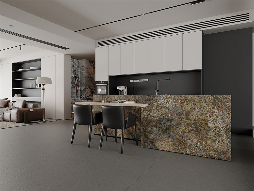 Yellow Matt Indoor Wall Glazed 160x320cm Porcelain Sintered Stone Slab For Bathroom Background
