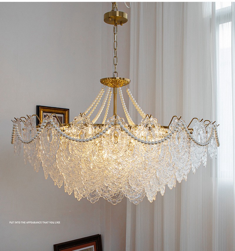 Luxury Villa Living Room Chandelier Glass Lampshade Fancy Chandelier(WH-CY-246)