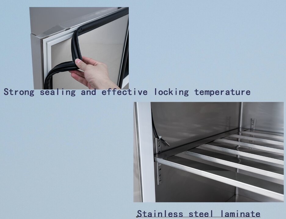 Energy Efficient 2 Door Commercial Freezer Industrial Fridge Freezer 330W