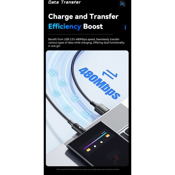 120W USB A To C Cable PP USB C Charging Cord ESSAGER ES-X45