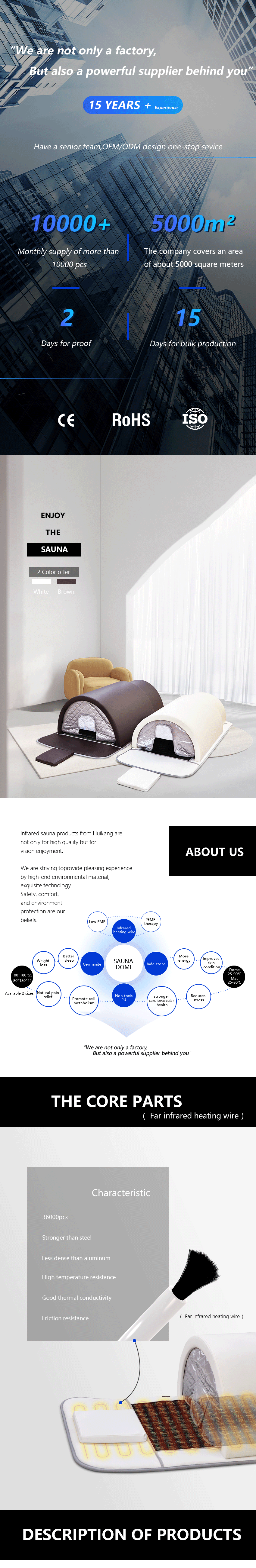 180pcs Germanium Tourmaline Dome Heat Therapy Portable Infrared Sauna Dome