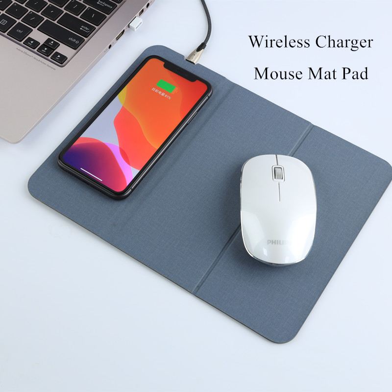 Foldable Leather Fast Charging Mouse Pad , Ultralight Keyboard Mat For Desk