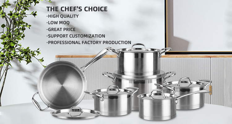 High Quality 304 Stainless Steel Ware 12pcs Cookware Set Cooking Food Pot