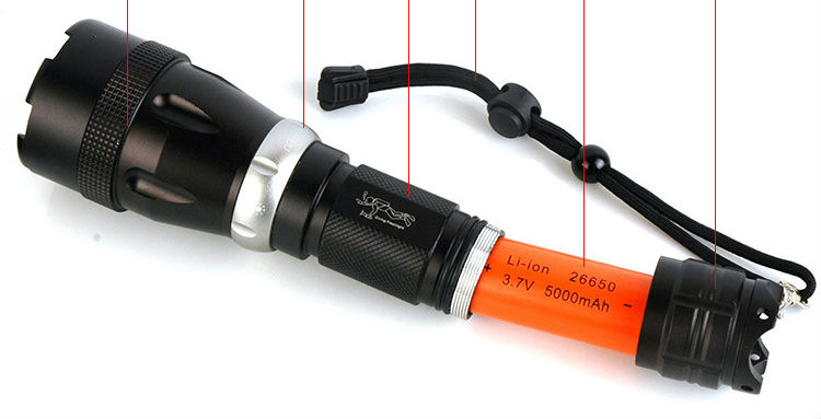 Y88 High bright rechargeable XML-T6 5 mode 10W diving flashlight