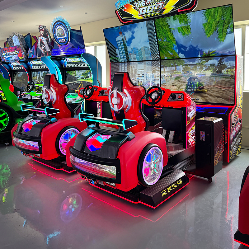 Four - Screen Motorcycle Arcade Machine