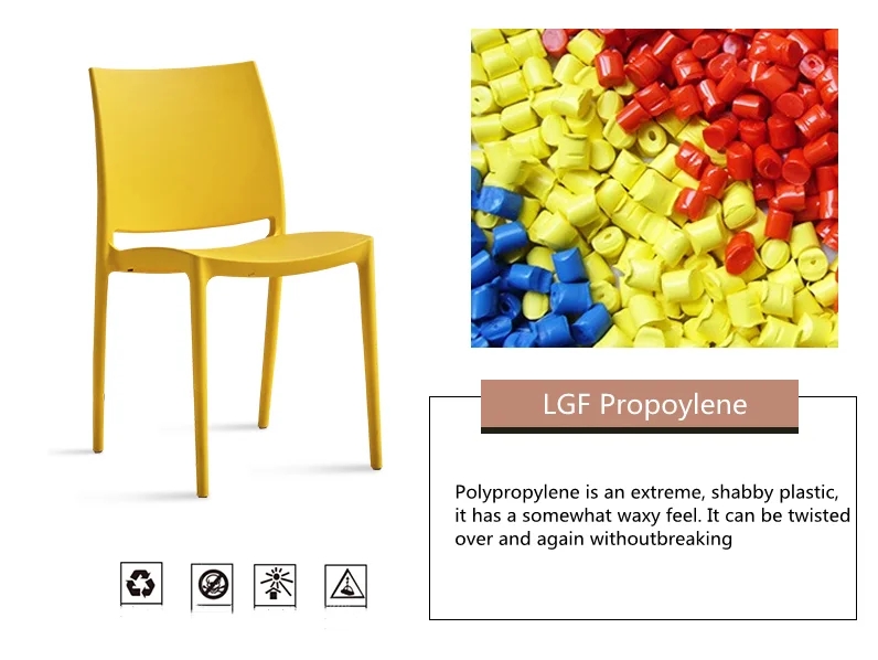 Stackable Outdoor Dining Chairs PP Plastic Home Furniture Custom Colors N.W. 4.5KGS G.W. 21KGS For Home Simple Design