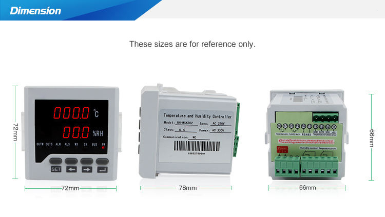 72*72MM RH-WSK302 Fahrenheit Digital Temperature and humidity Controller vegetable transport Thermostat