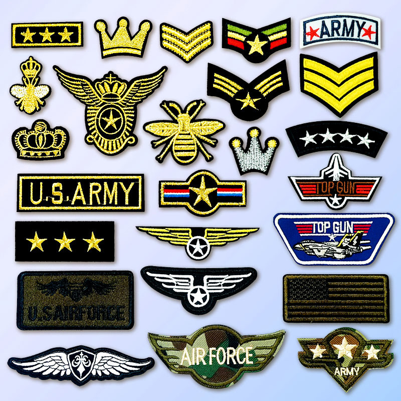 Garment Custom Woven Patches School Uniform Shoulder Badges Merrow Stiching
