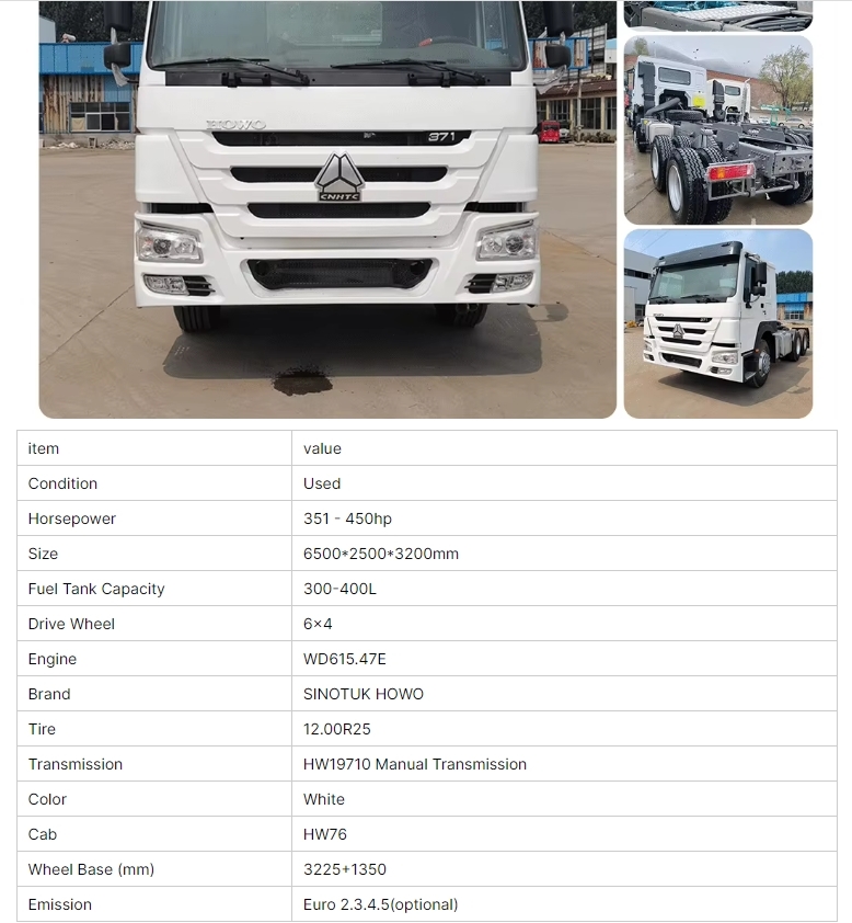 Howo 6*4 Tractor Trucks For Heavy-Duty Commercial Vehicles