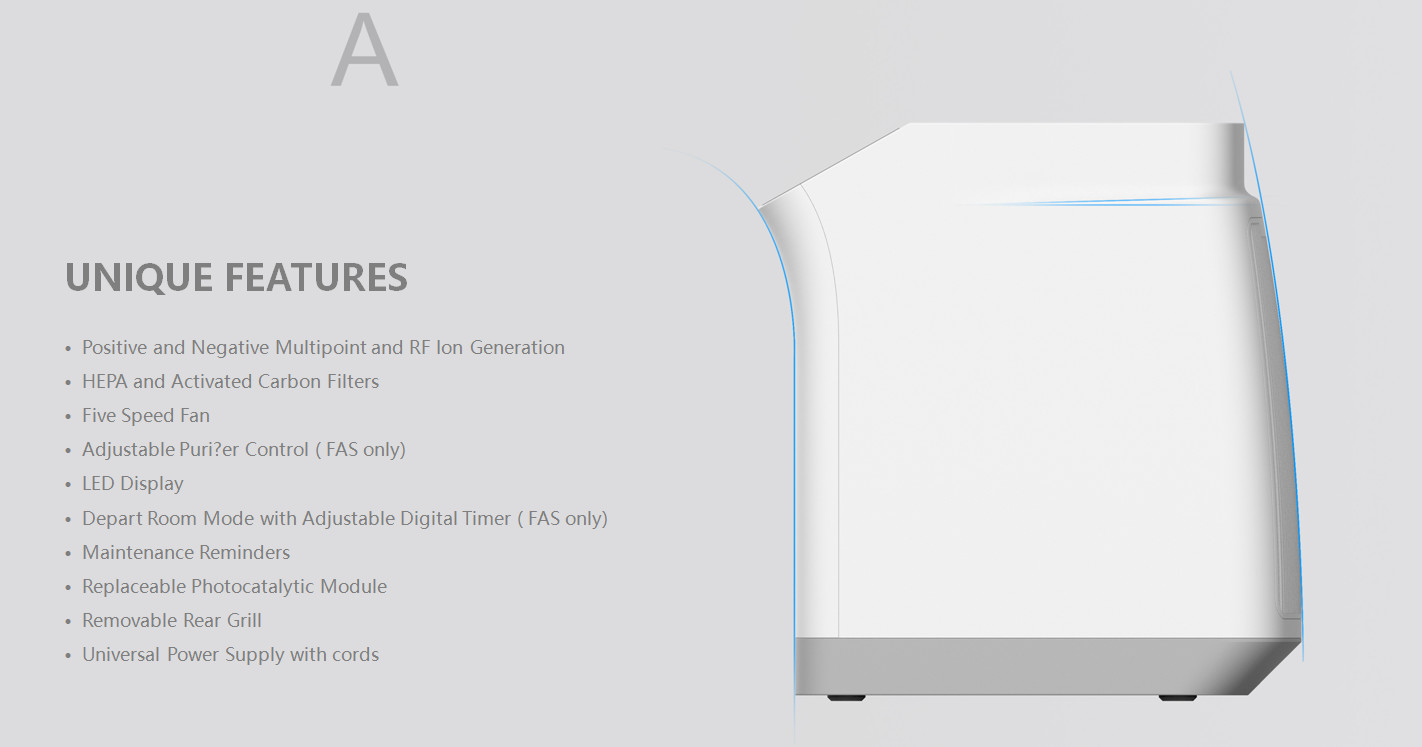 Home PM2.5 Duct Air Cleaner Hepa And Carbon Filter Air Purifier With Digital Display