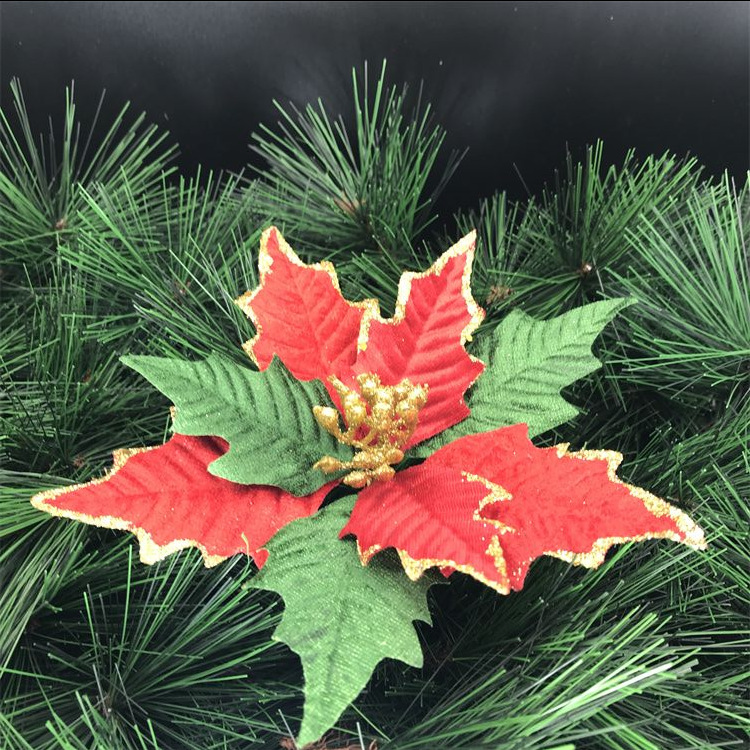 Rongflower Christmas Artificial Flowers Greenery Combo Box Set Silk Flowers Rose for DIY Christmas Red Theme Decoration